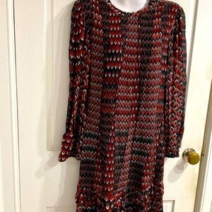 Blink LondonElegant Black and Red Patterned Dress NWT